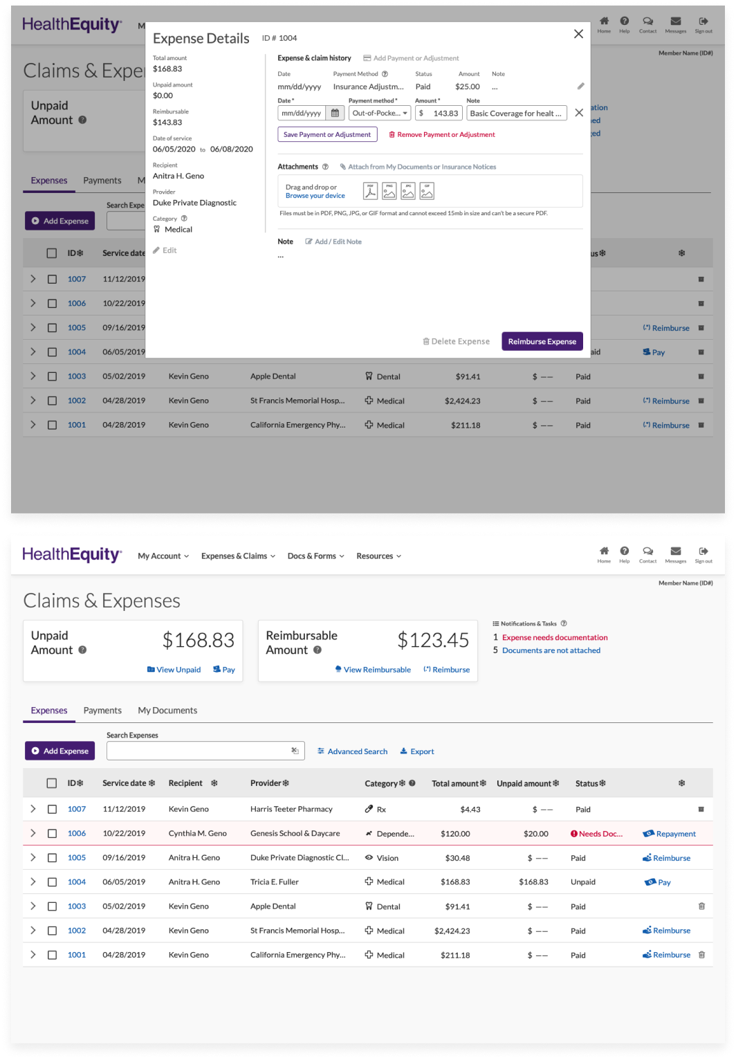 Claims & Expenses - Expense Details & Notifications