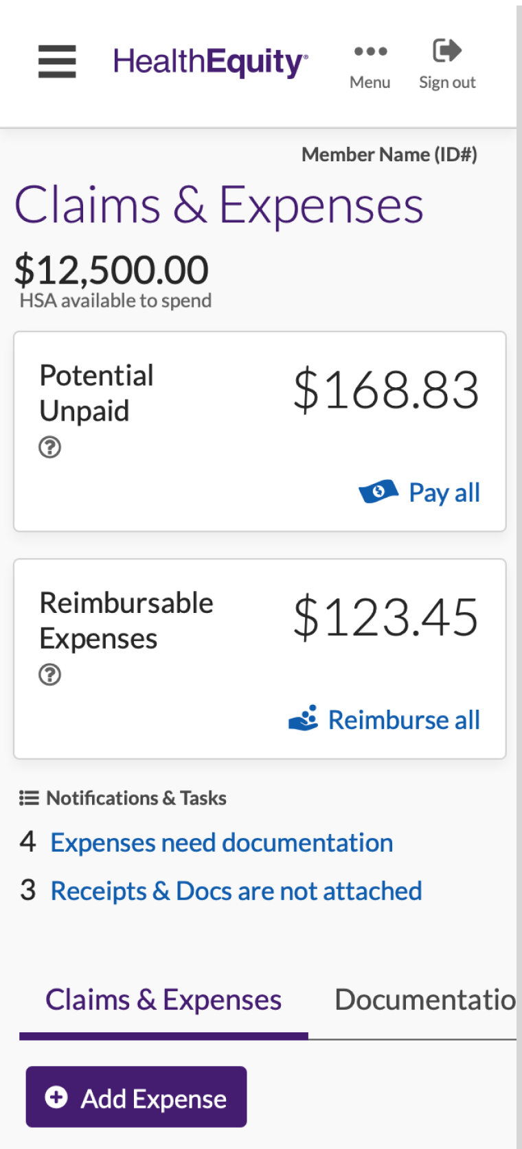 Claims & Expenses - Responsive Mobile